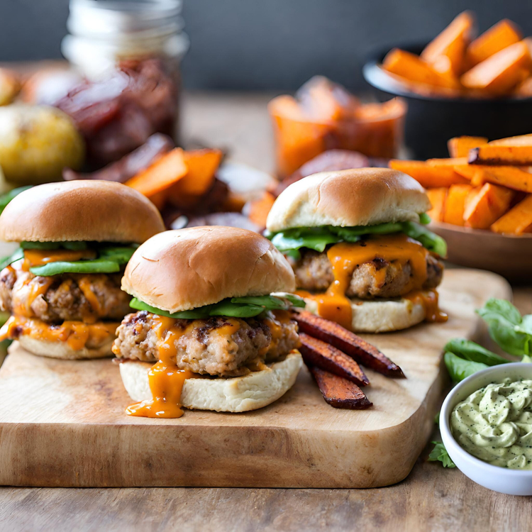 Cheddar Turkey Burger Sliders