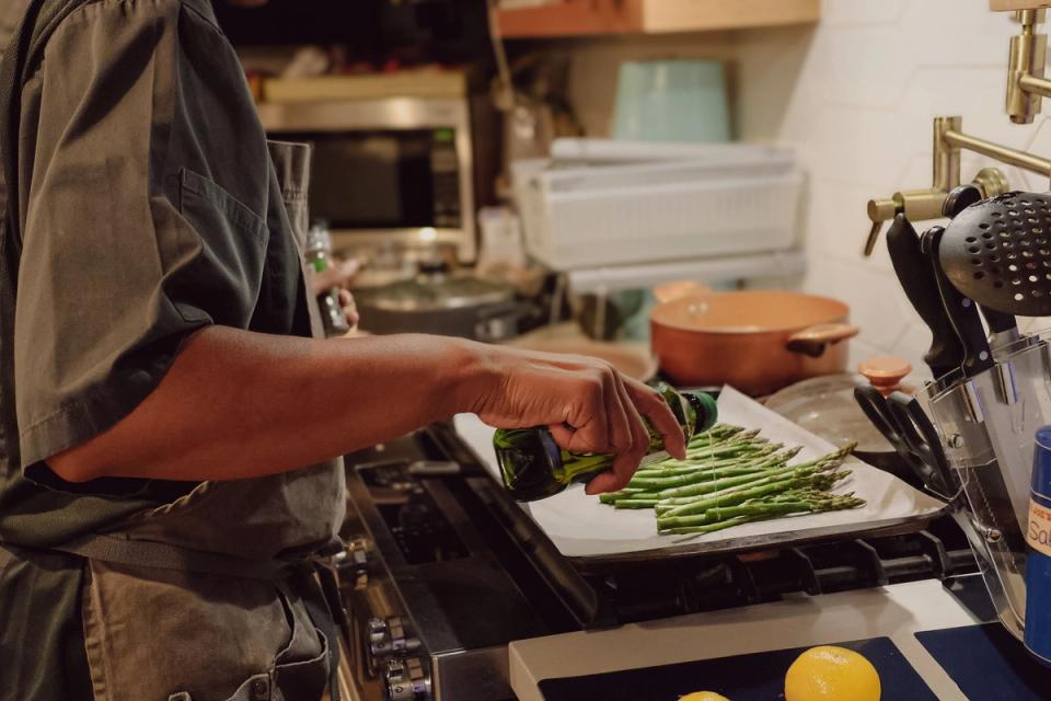 A Livin chef cooking in a home kitchen
