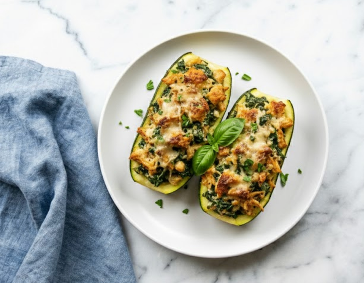 Chicken Stuffed Zucchini Boats