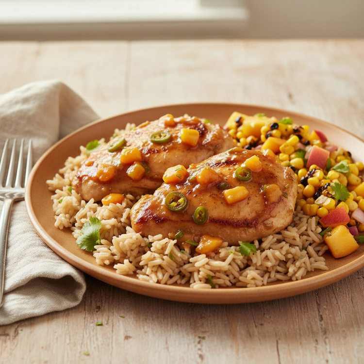Jalapeño Peach Chicken Thighs