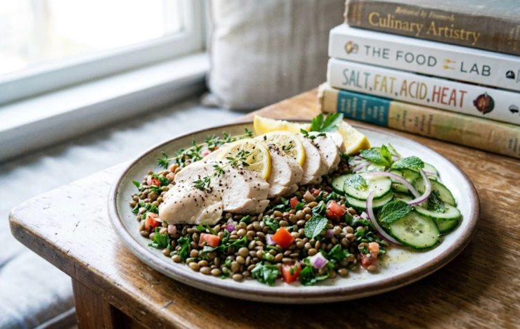 Poached Lemon Herb Chicken