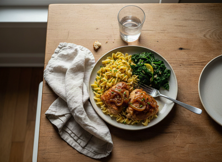 French Onion Braised Chicken Thighs