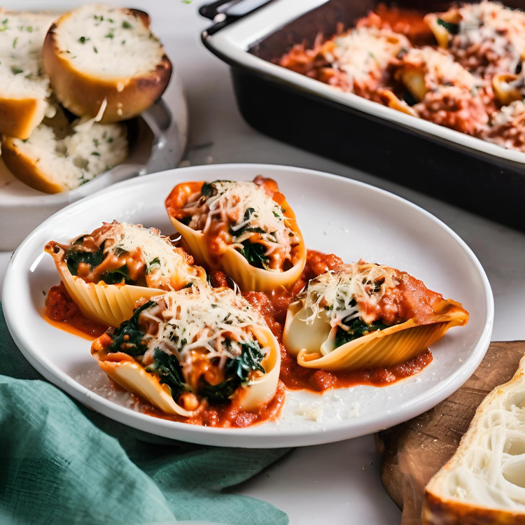 Spinach Cheese Stuffed Pasta Shells