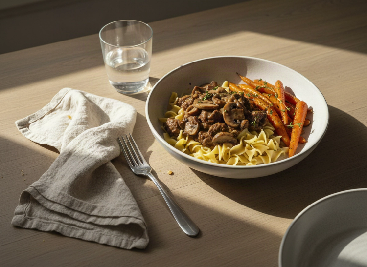 Braised Beef Stroganoff