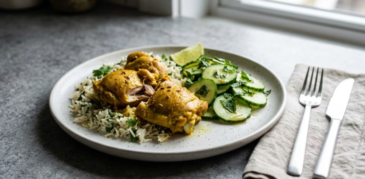 Turmeric-Poached Chicken Thighs