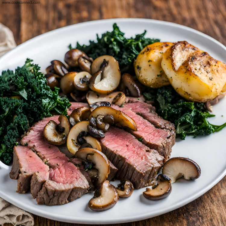 Sliced Beef Sautéed Mushrooms