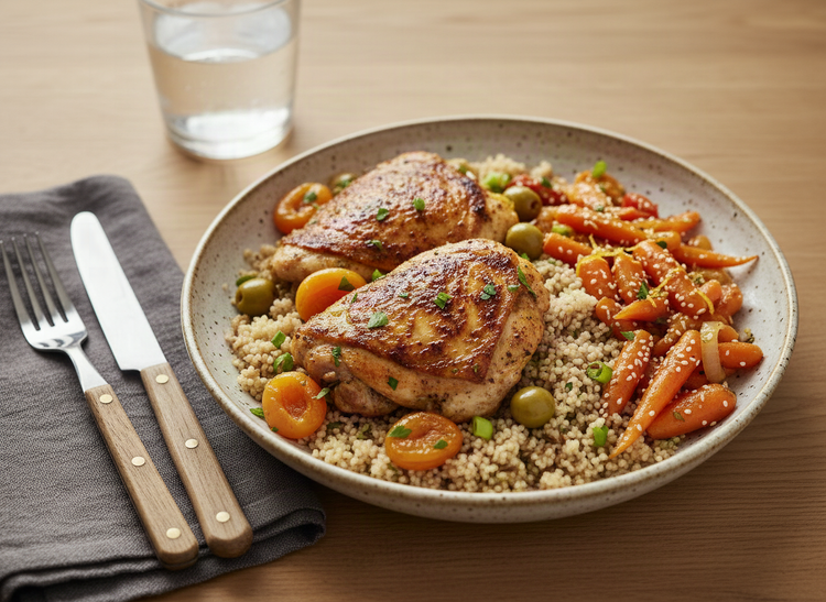Spiced Chicken Thighs with Apricots