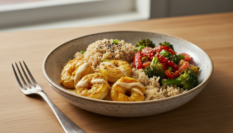 Turmeric-Ginger Shrimp Bowl