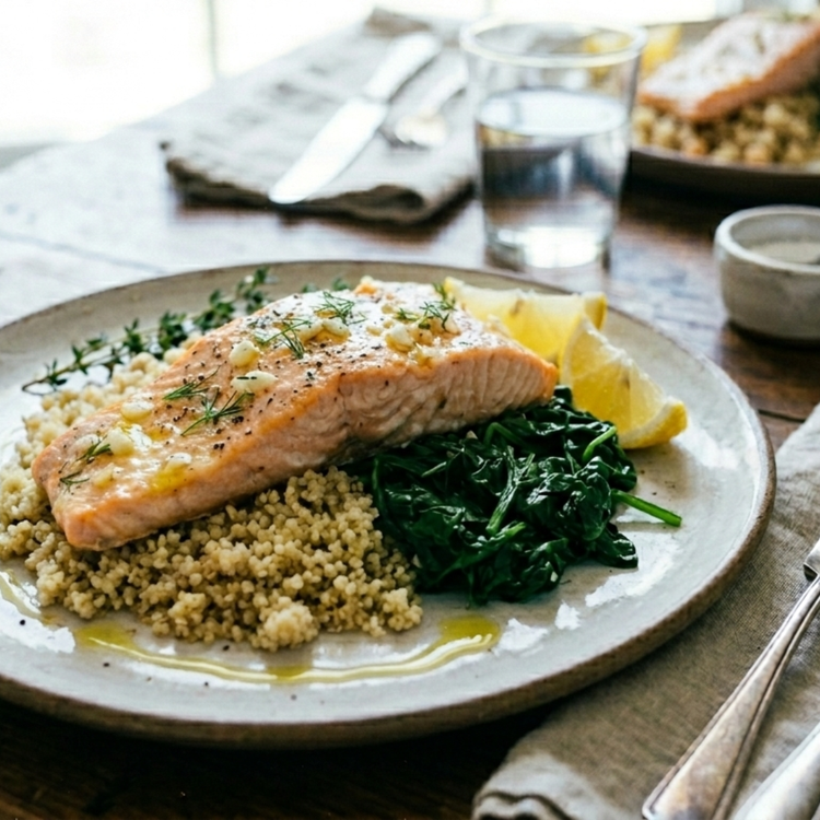 Lemon-Garlic Seared Salmon