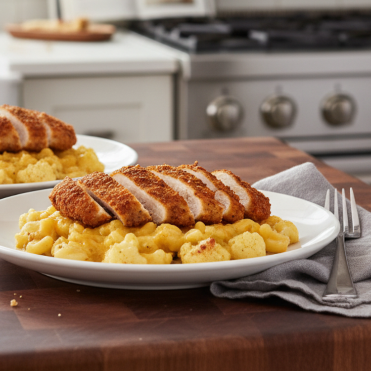 Crispy Chicken Cauliflower Mac