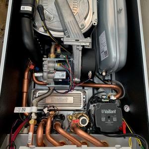 The inside of a vaillant boiler