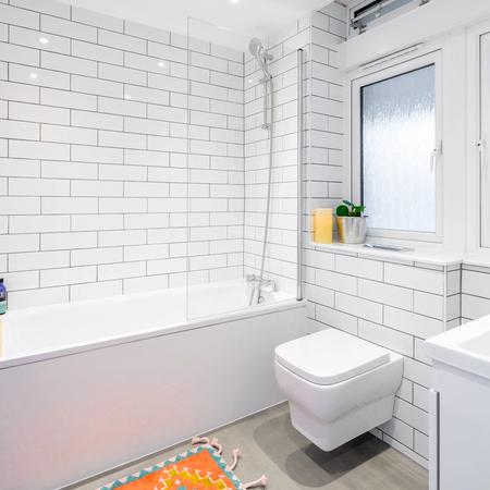 Contemporary all white bathroom