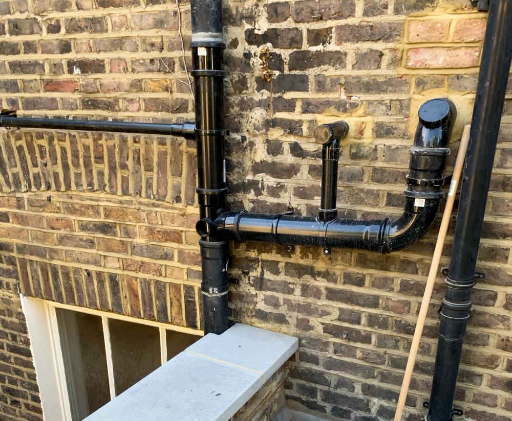 Exterior soil pipes