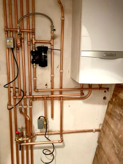 Vaillant boiler - displaying nicely laid out pipe work