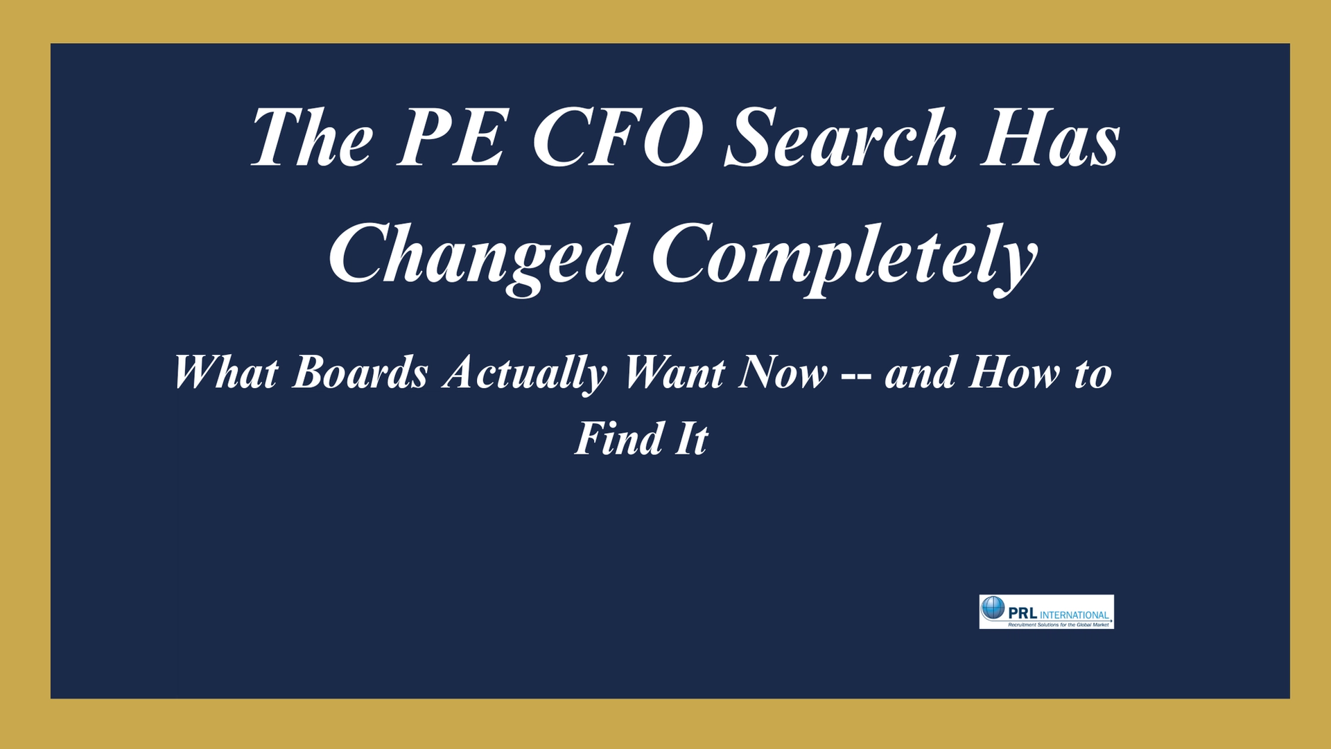 What Do Private Equity Boards Actually Want in a CFO Now, and Why Has the Search Changed Completely?