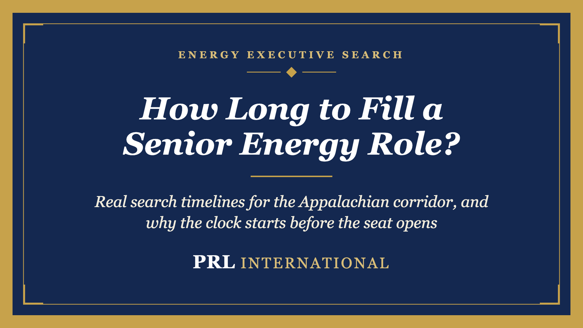 How Long Does It Actually Take to Fill a Senior Energy Role in Western Pennsylvania?