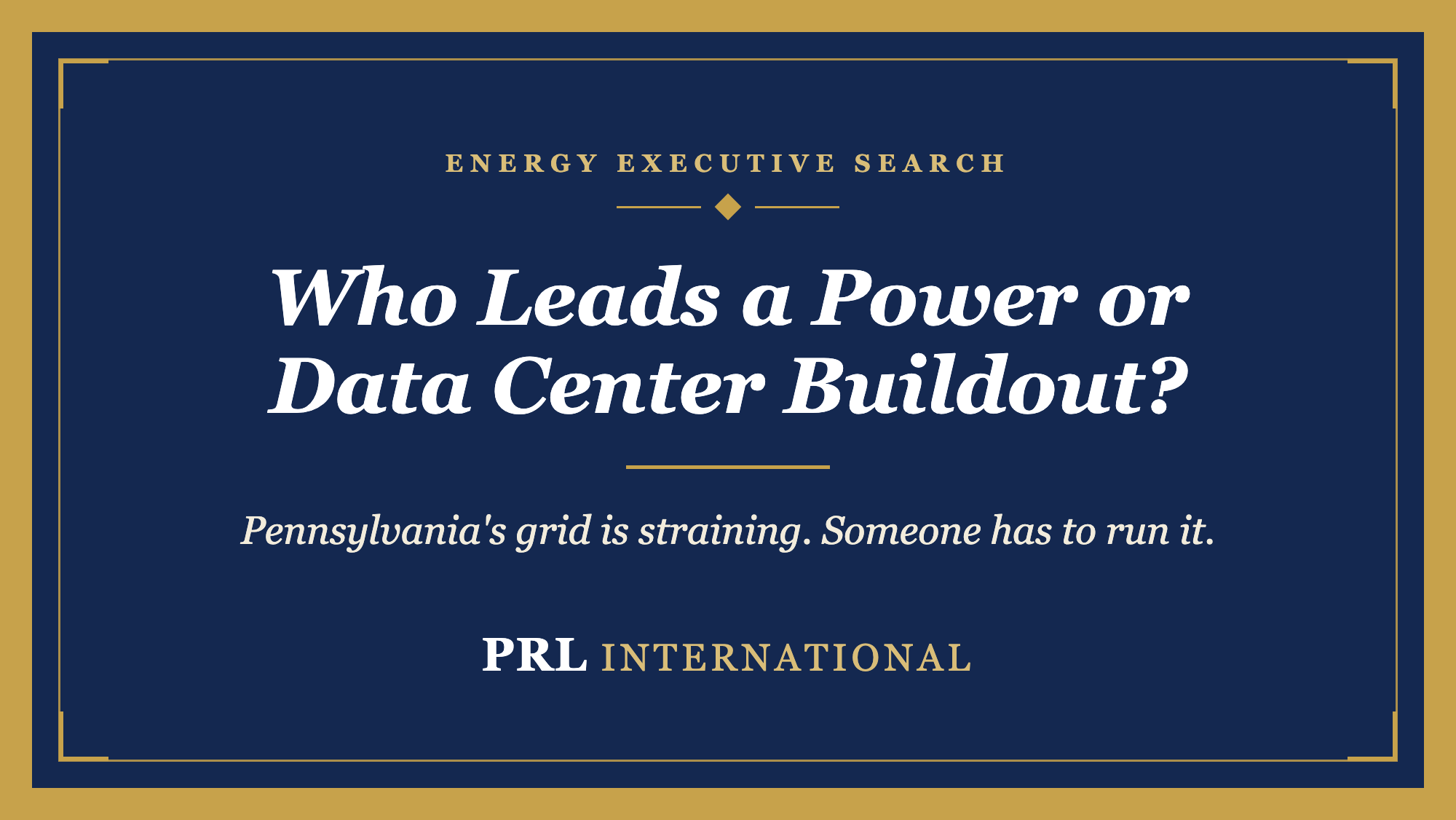 Who Leads a Power Generation or Data Center Buildout in Western Pennsylvania?
