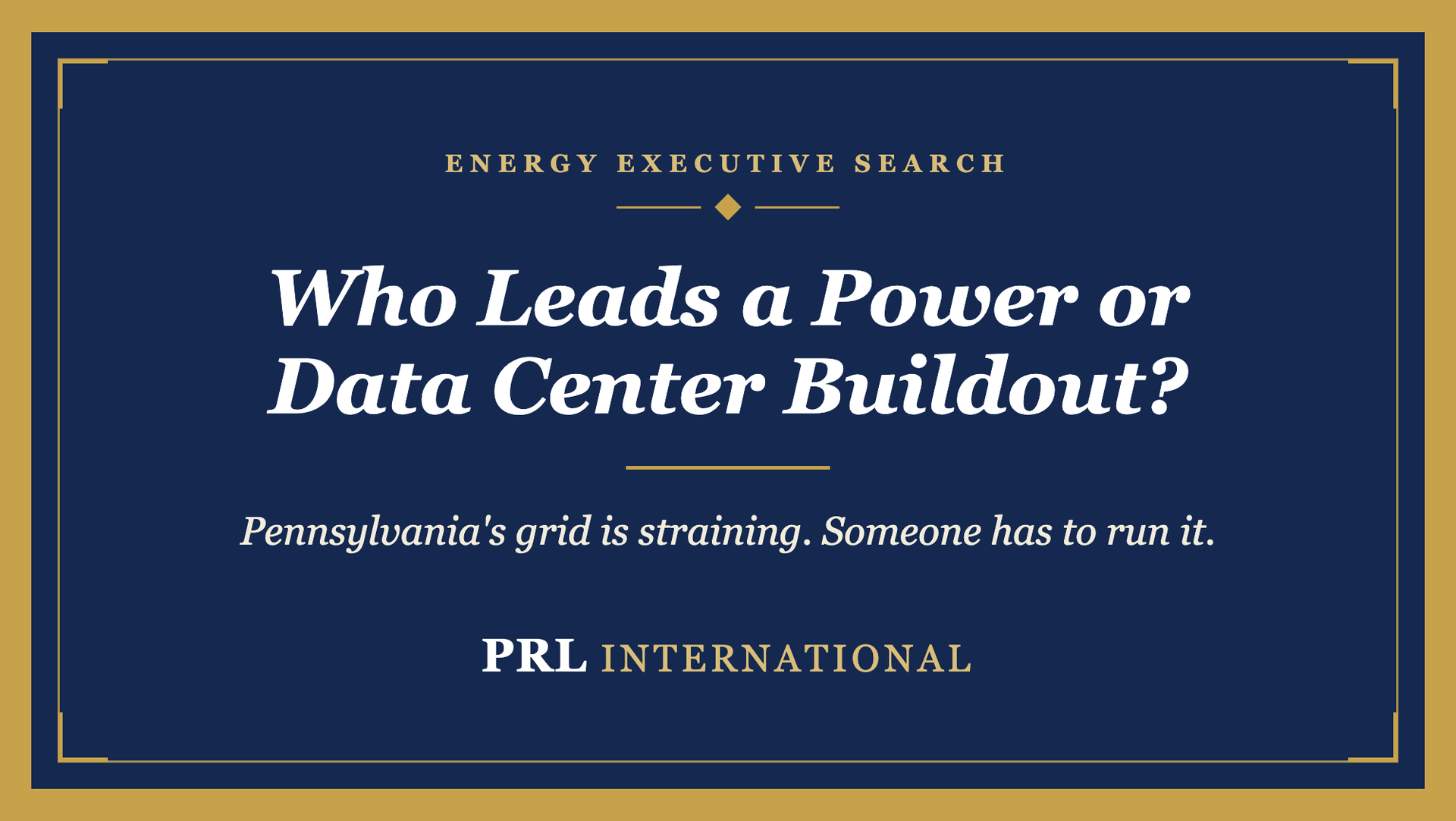 Who Leads a Power Generation or Data Center Buildout in Western Pennsylvania?