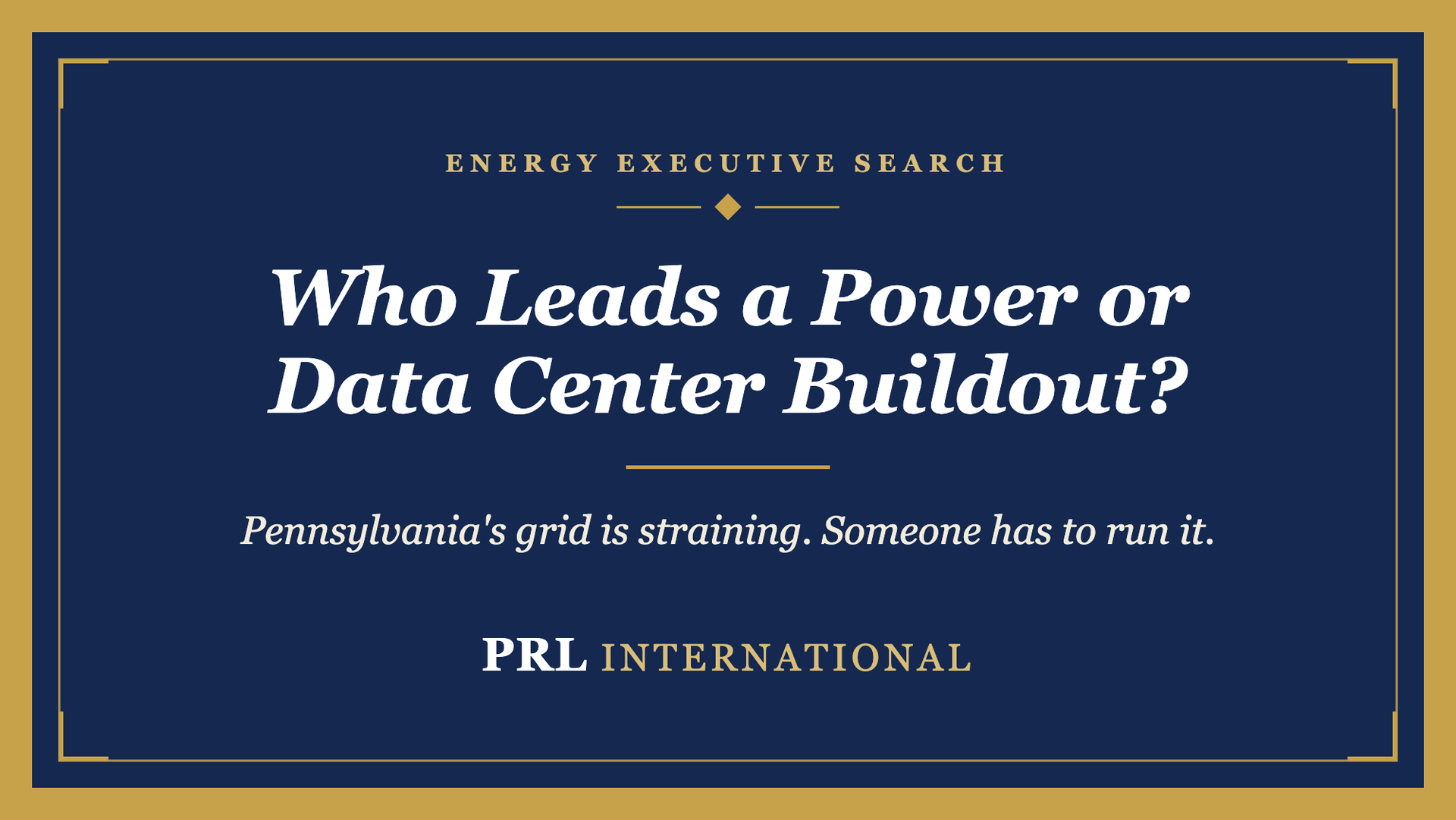 Who Leads a Power Generation or Data Center Buildout in Western Pennsylvania?