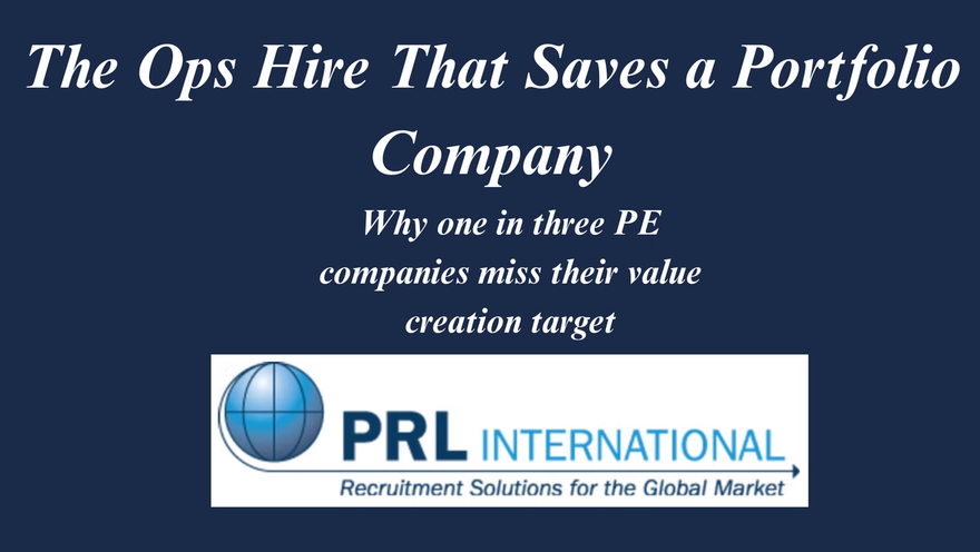 Why Is the VP of Operations the Hire That Saves a Private Equity Portfolio Company?