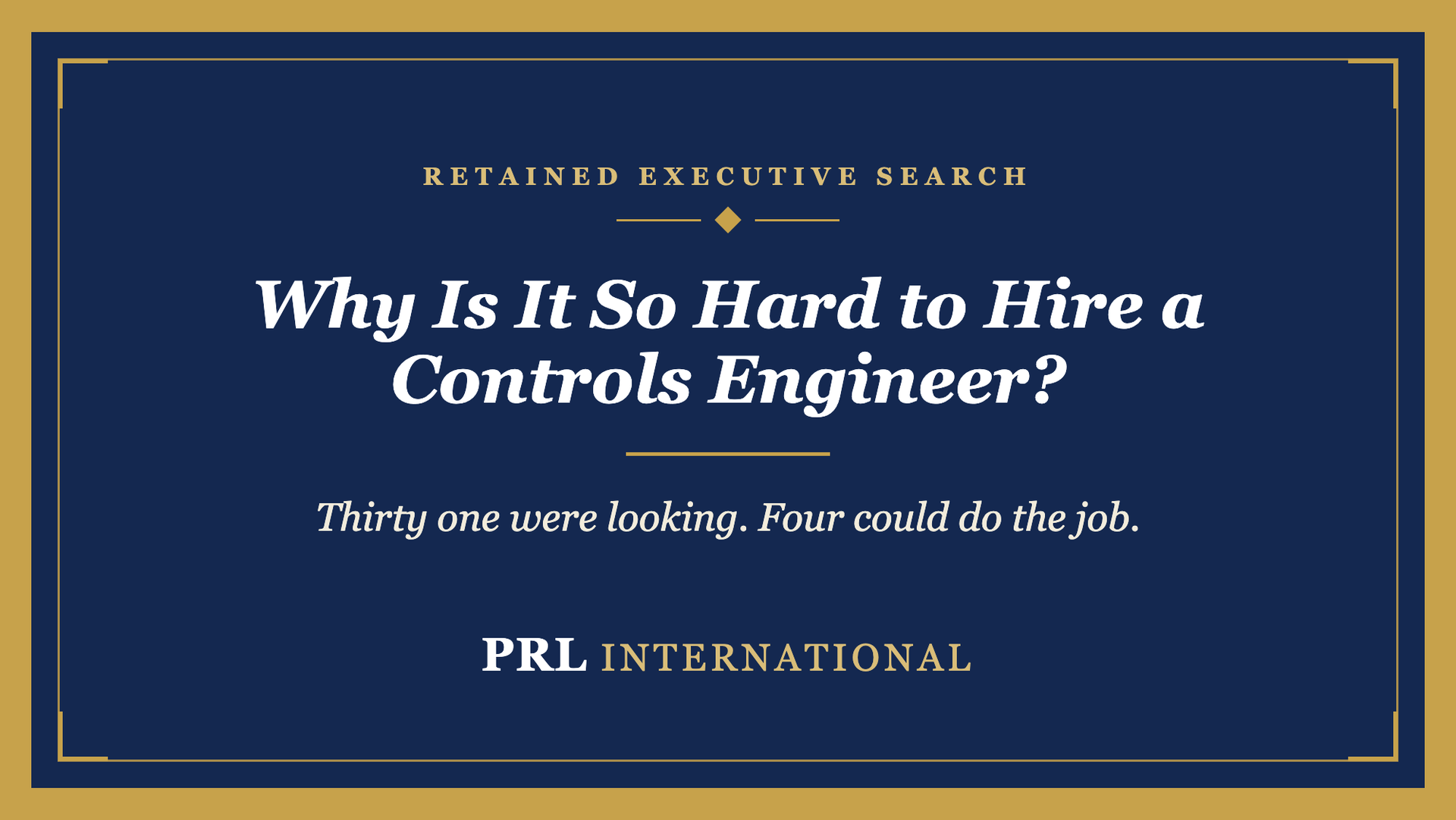 Why Is It So Hard to Hire a Controls Engineer Right Now?