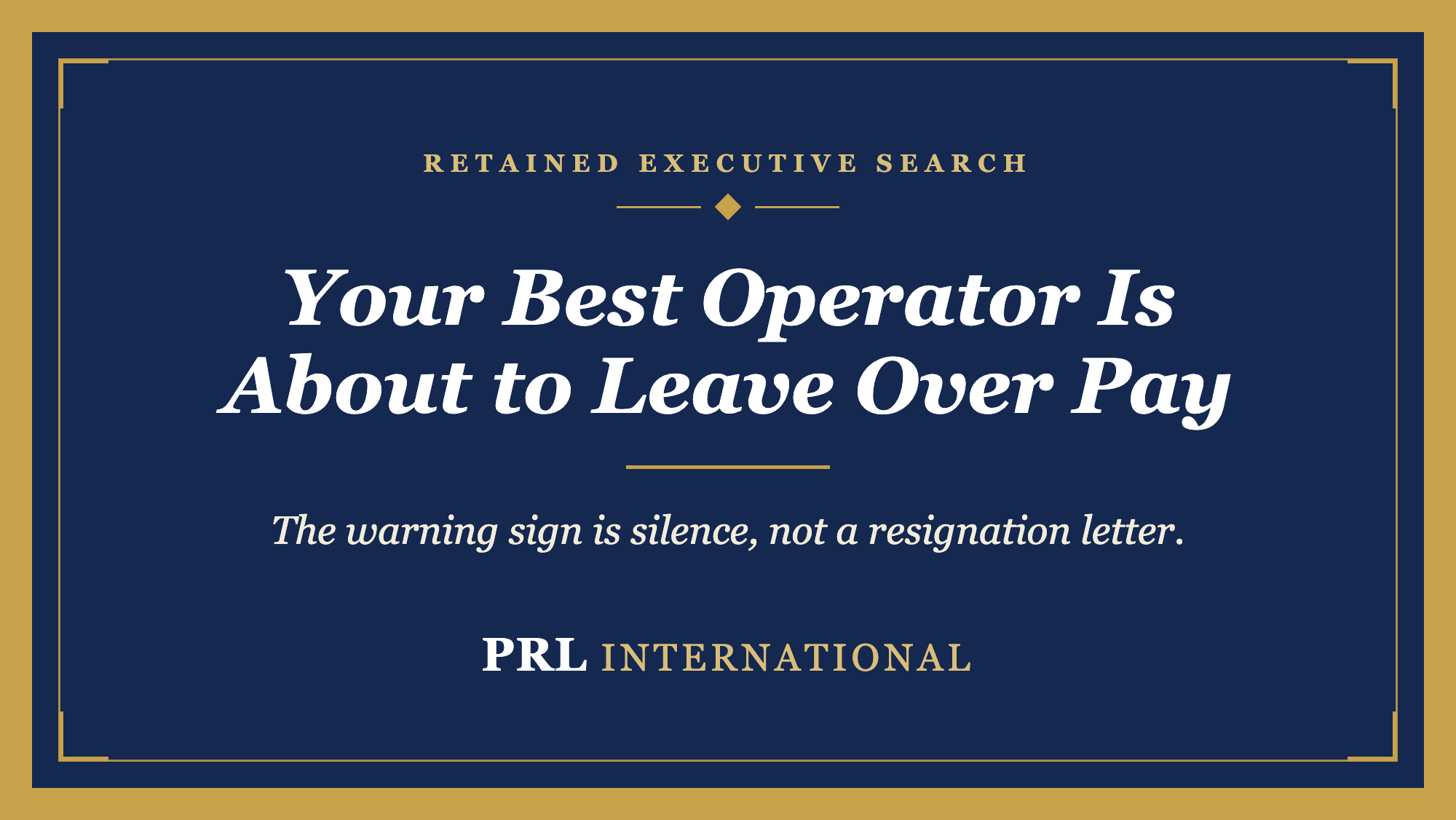 How Do You Know Your Best Operator Is About to Leave Over Pay?