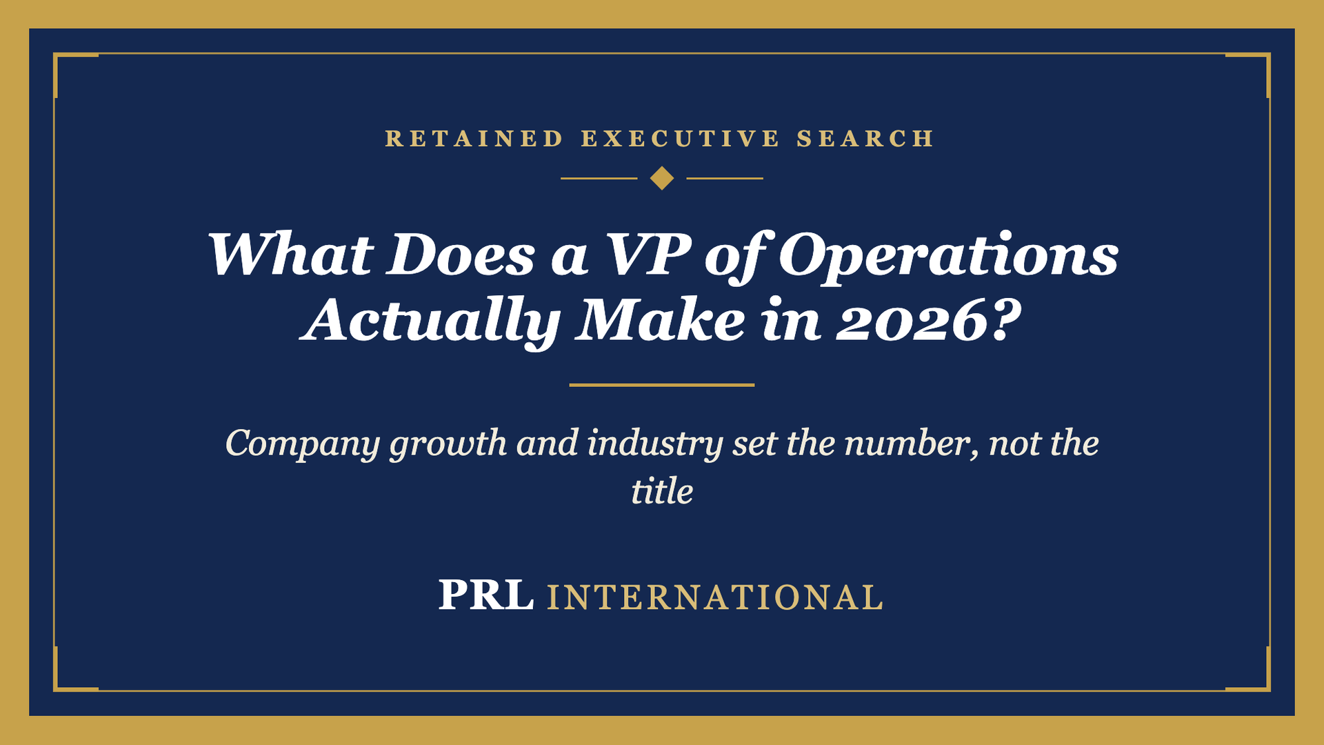 What Does a VP of Operations Actually Make in 2026?