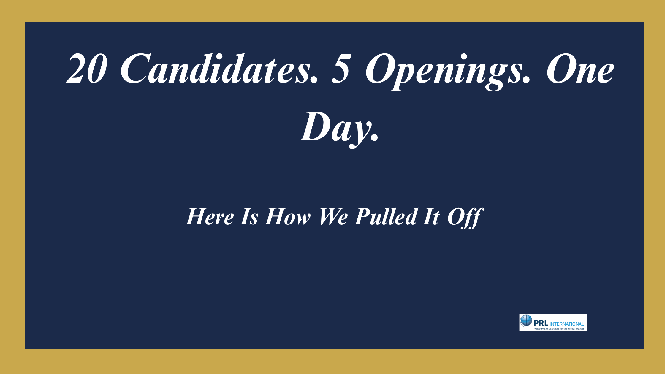 What Happens When You Interview 20 Candidates for 5 Senior Roles in a Single Day?