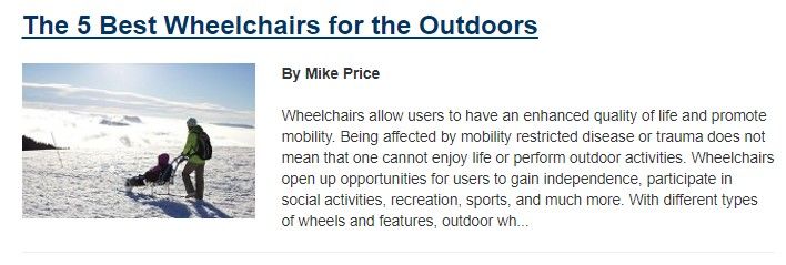 Rehabmart lists the Emma X3 as the #1 all terrain wheelchair