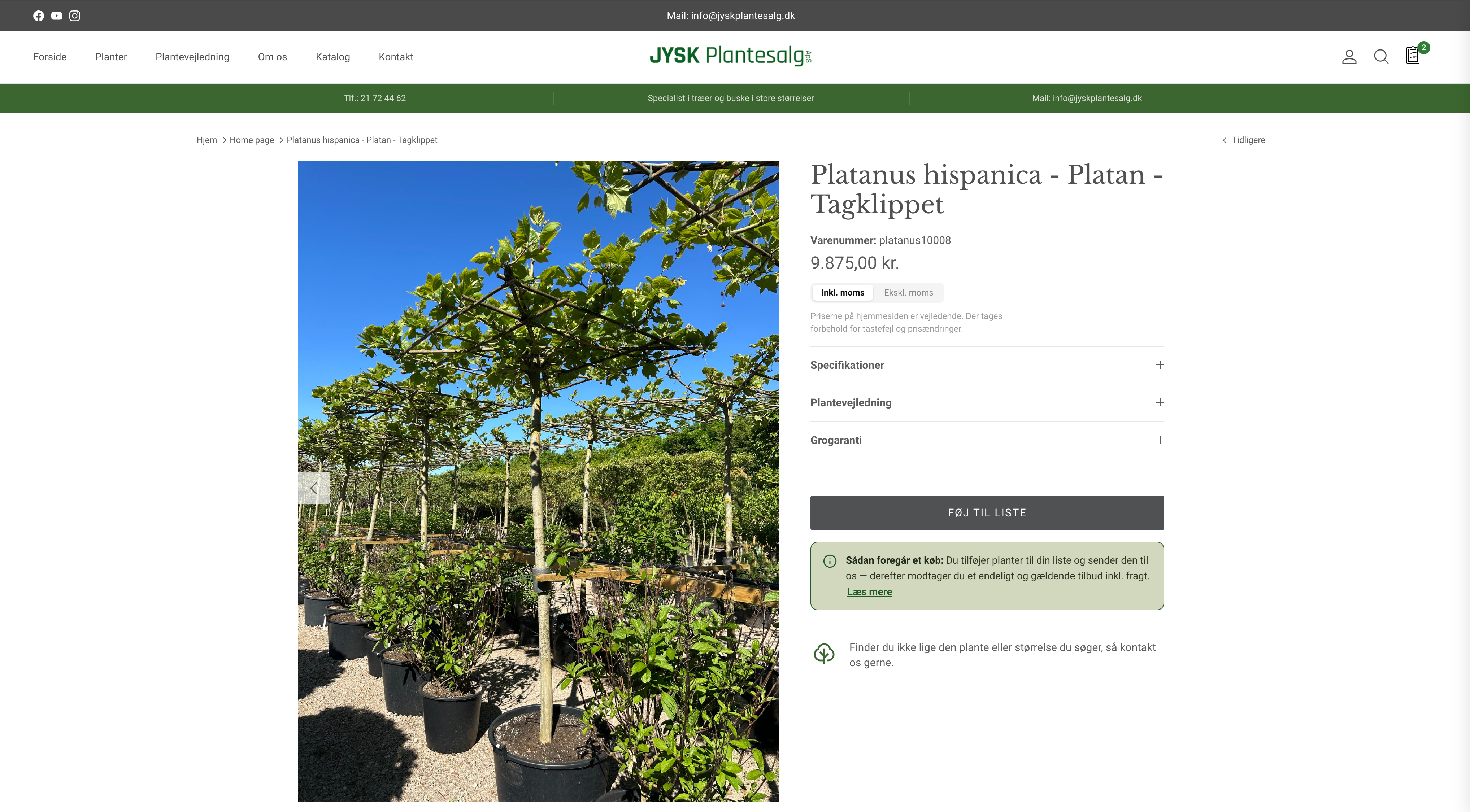 Jysk Plantesalg — Shopify Webshop