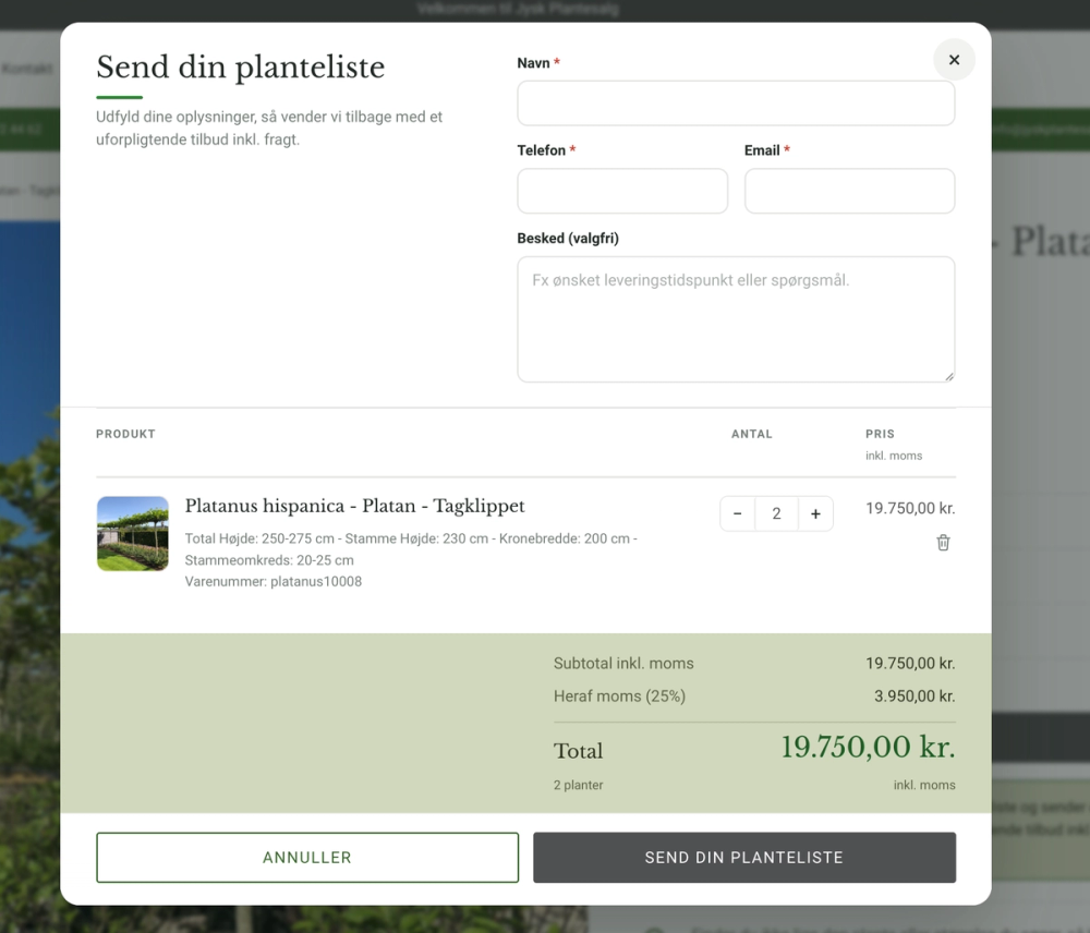 Jysk Plantesalg — Shopify Webshop
