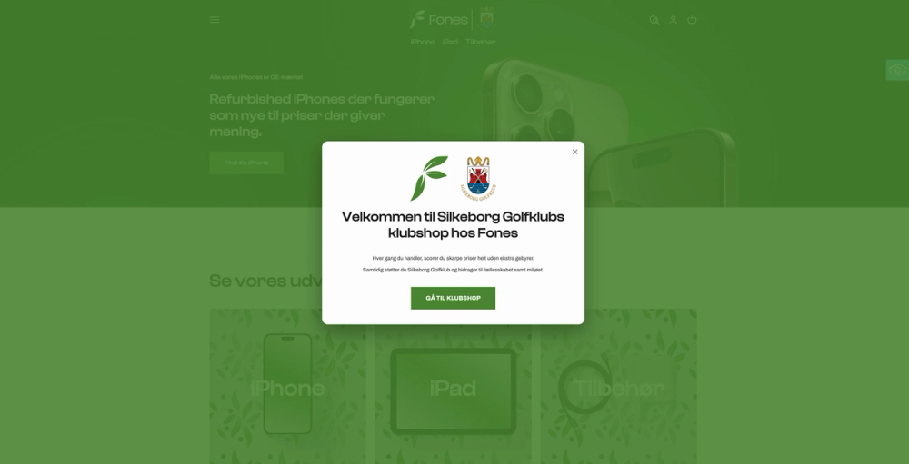 Fones.dk — Shopify Webshop with Club Kickback