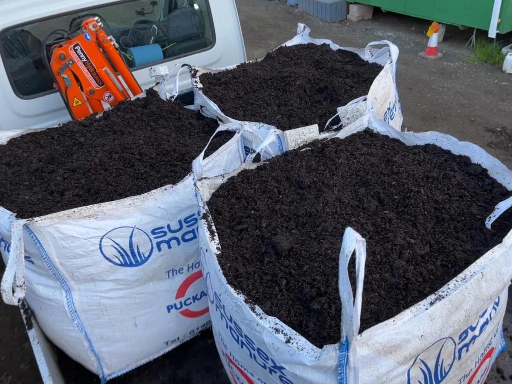 Our bulk bags, filled with Puckamuck manure.