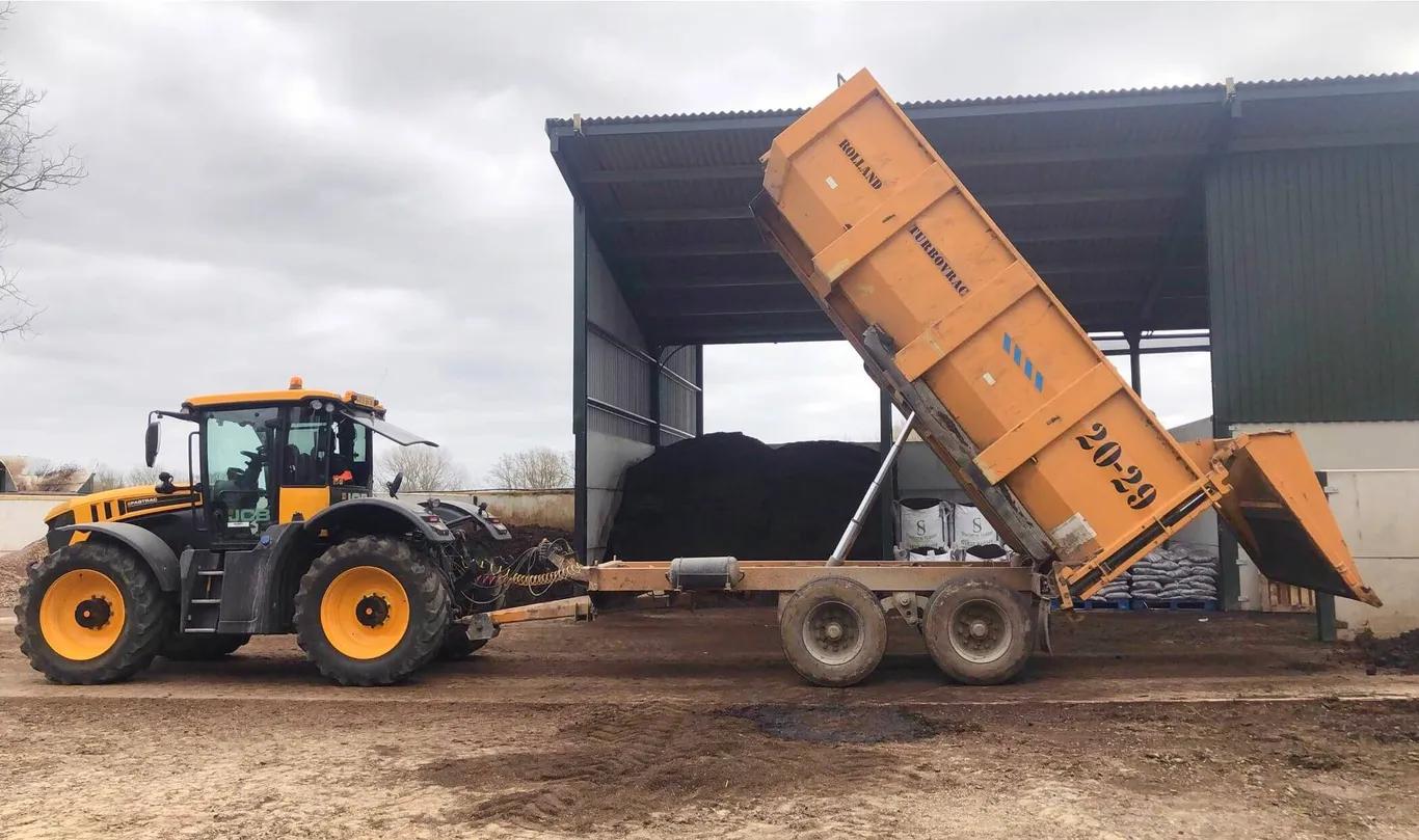 A side profile view of our tipper and tractor.