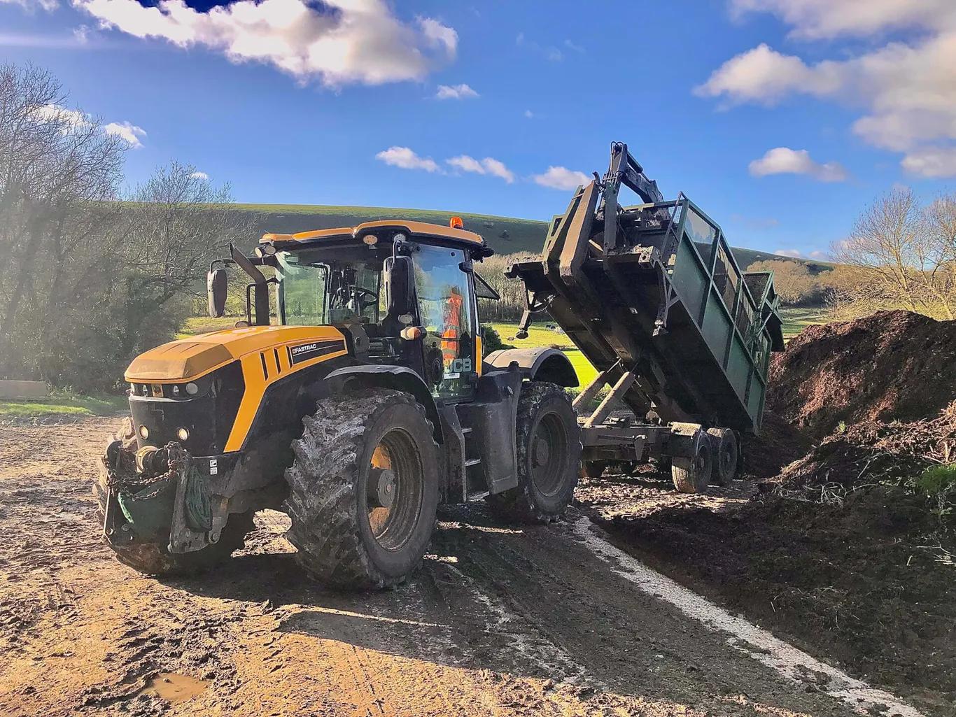 Our tractor delivering a load.