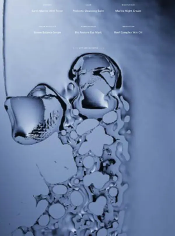 3D render of water floating and moving through the air