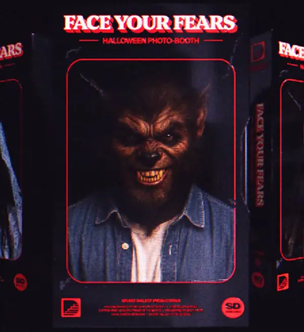3D render of a VHS cover featuring an AI-generated augmented selfie