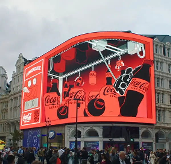 Coke Zero #TakeATaste takeover on Piccadilly Lights with an interactive grabber experience