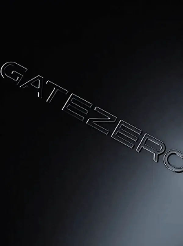 3D render of the GATEZERO logo embossed on a brushed metallic surface