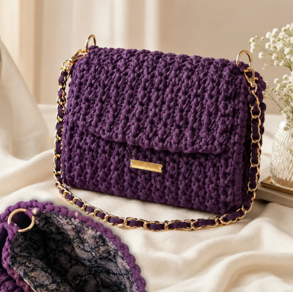 Aurelia AUB01PUR Crochet Bag Purple