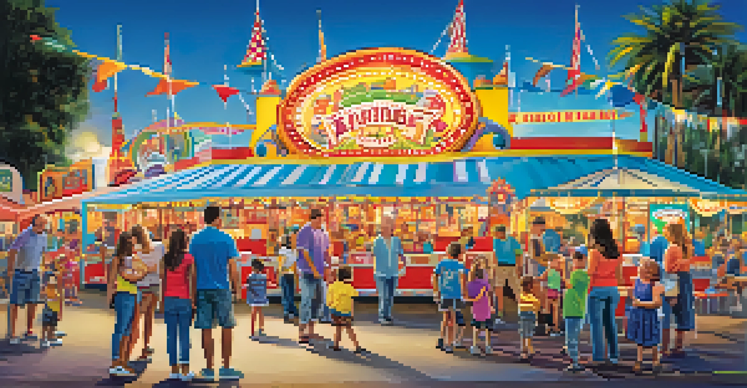 Children playing carnival games and getting their faces painted at the Florida State Fair.