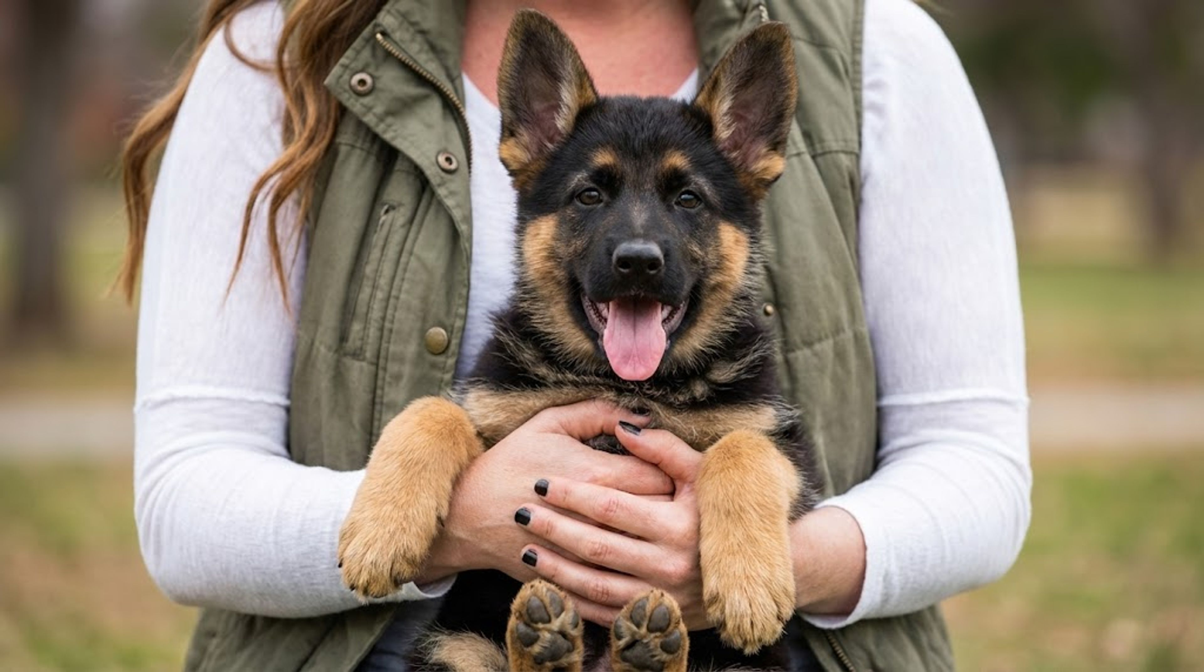 German Shepherd puppy tilting head, illustrating unique dog names