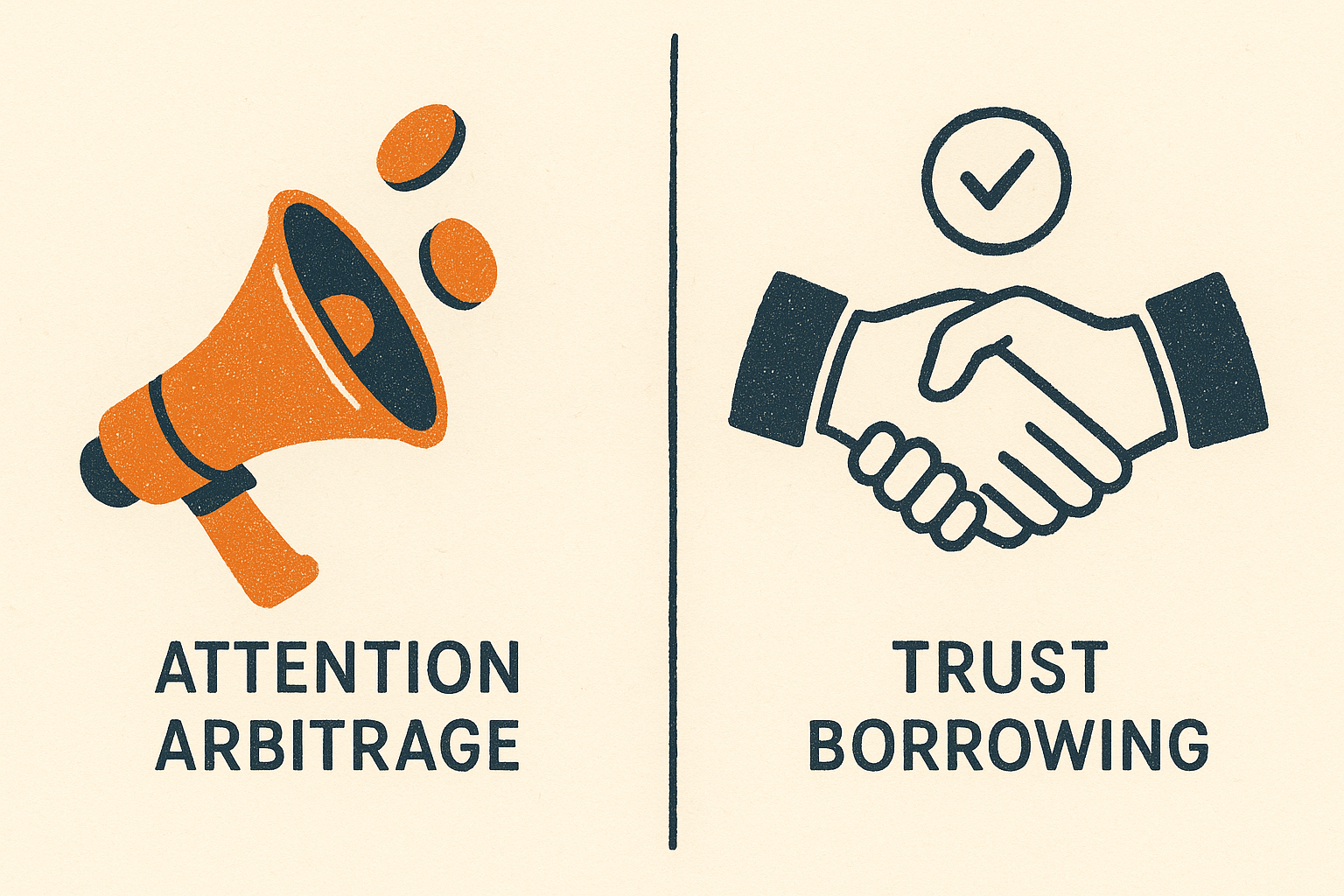 The two moves behind every channel: buy cheap attention or borrow earned trust