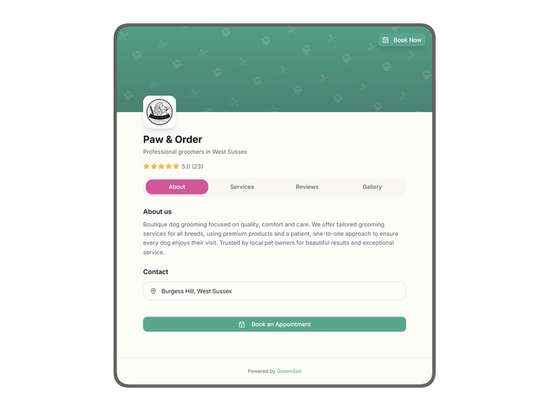 Business Profile Page