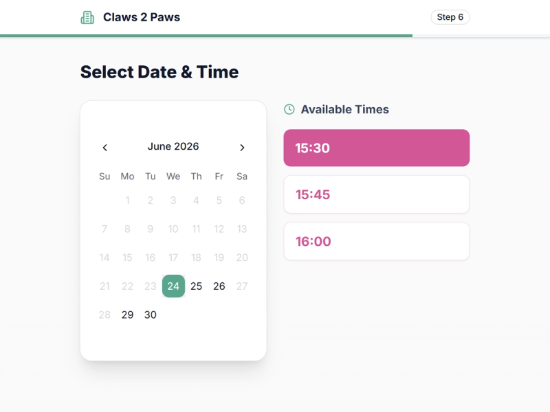 24/7 online booking for clients
