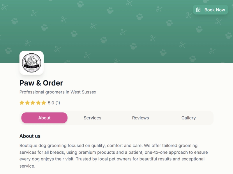 Business Profile Page