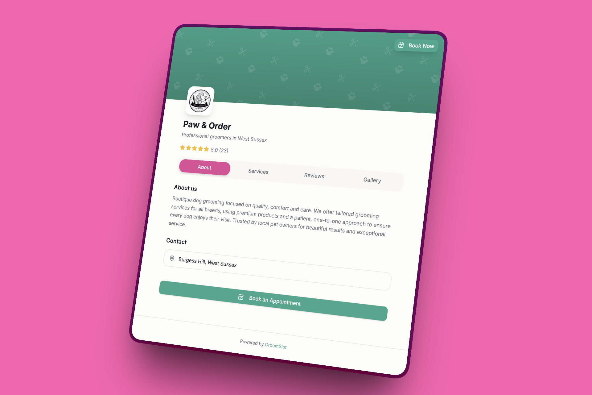 Business Profile Page