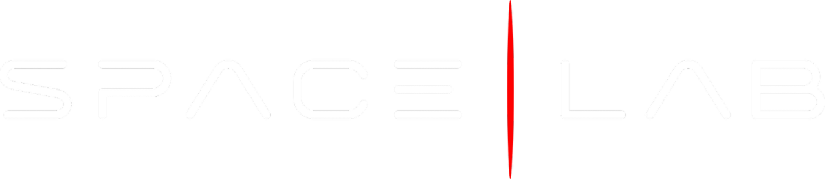 Logo til Spacelab i hvit