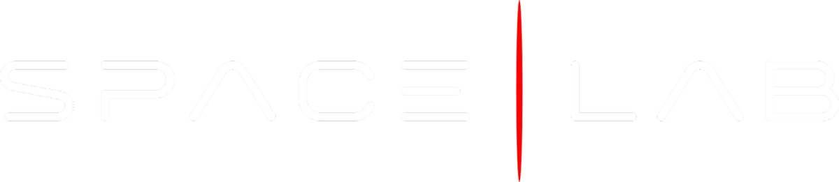Logo til Spacelab i hvit