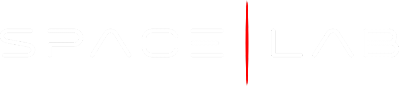 Logo til Spacelab i hvit